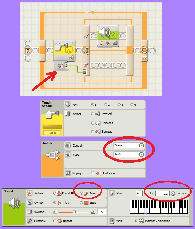 Un interruptor conectado al LEGO MINDSTORM NXT c1552